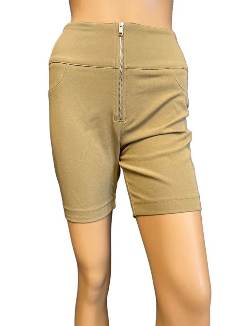 Danielle Bernstein Women’s High Rise Zipper Front Chino Shorts
